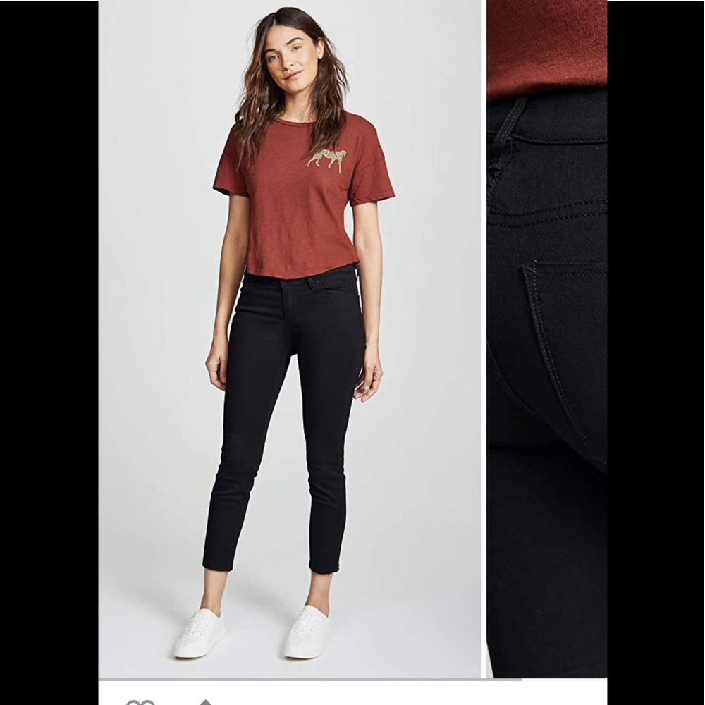 Hudson Black Tally Mid Rise Skinny Crop Jeans